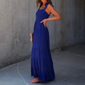 Smocked tiered jumpsuit.